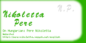 nikoletta pere business card